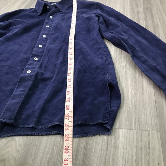 Post Imperial Blue Shirt Button Front Long Sleeve Hipster Mens M - Picture 7 of 8